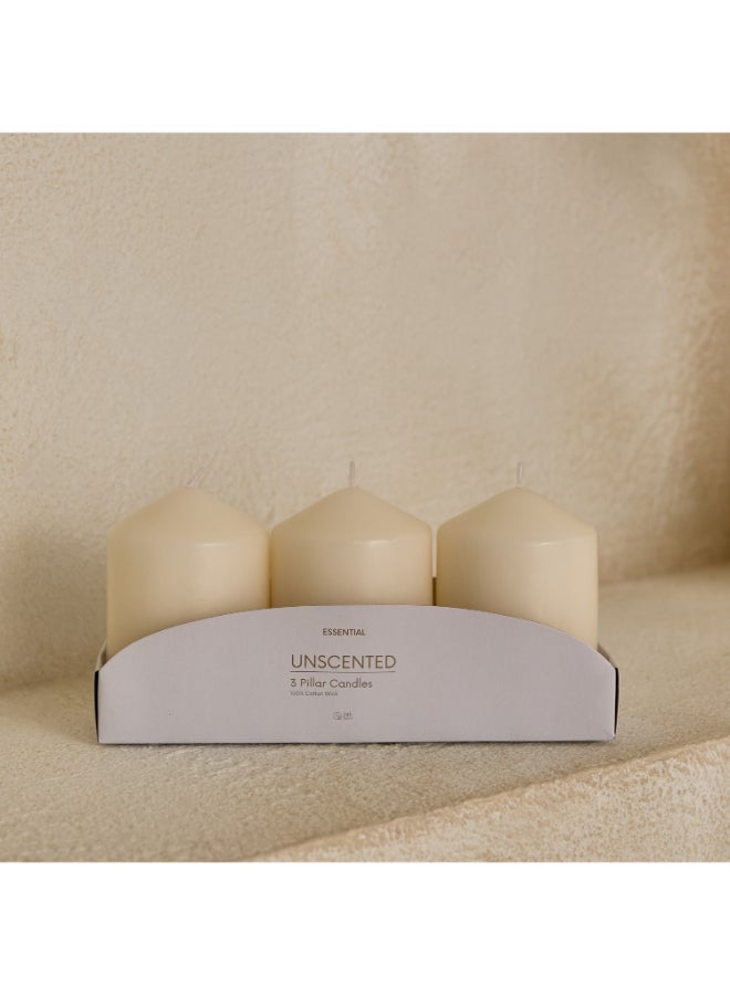 Home Box Luna Unscented Pillar Candle Set for Home - Image 5